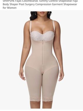 Beige High-Waist Full-Body Shapewear with Adjustable Straps